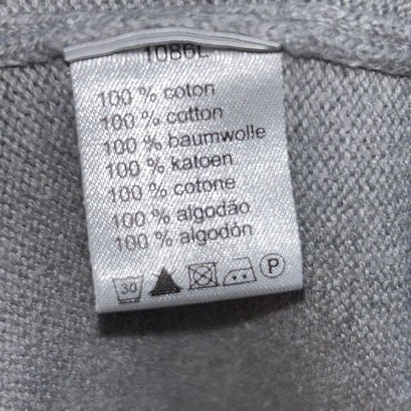 Lacoste Classic Fit V-Neck Cotton Knit Sweater Men's 7/XL Gray Preppy Vtg School - Picture 6 of 9